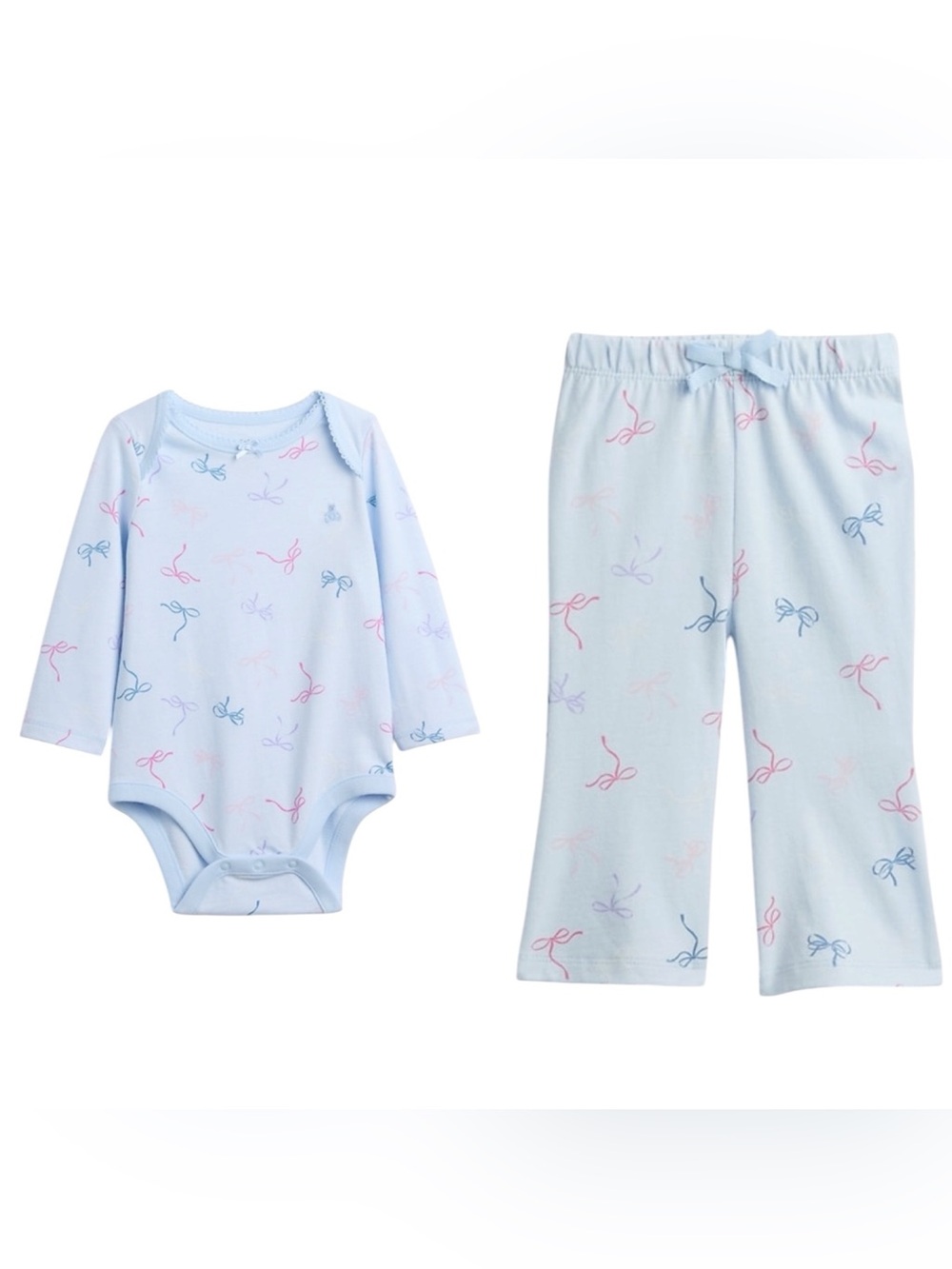Baby GAP Organic Cotton Bodysuit & Matching Pants  size 3-6 months - bows